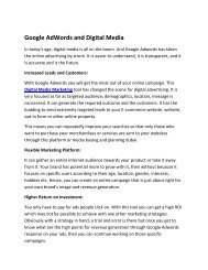 Google AdWords and Digital Media