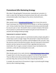Promotional Gifts Marketing Strategy