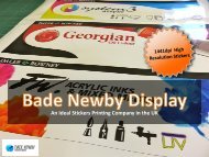 An Ideal Vinyl Stickers Printing Company - Bade Newby Display