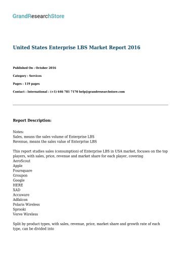 United States Enterprise LBS Market Report 2016