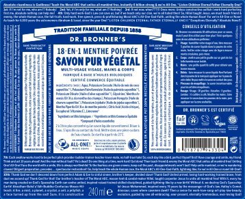 Dr. Bronner’s – Le étiquette