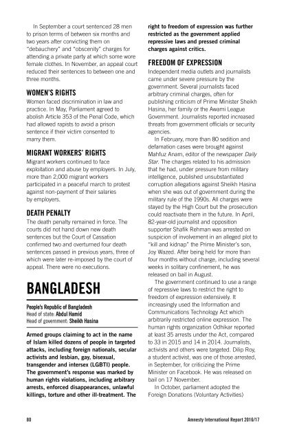 AMNESTY INTERNATIONAL REPORT 2016/17