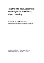 Insights into Young Learners' Metacognitive Awareness about Listening