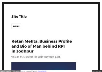 Ketan Mehta-Rays Power Infra Jodhpur |Business Profile & Bio
