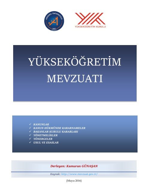 Yuksekogretim Mevzuati Akdeniz Universitesi