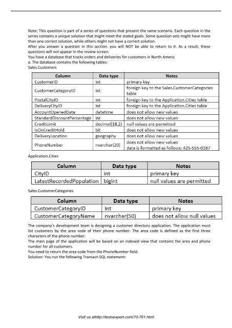 70-761 Real PDF Exam