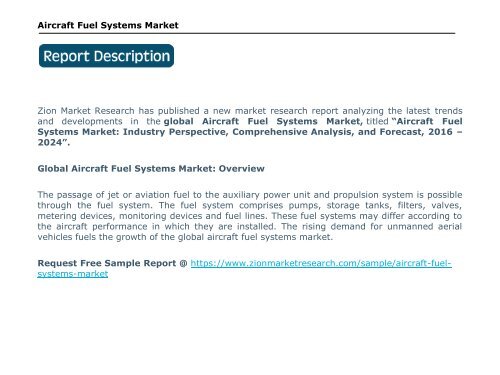 Aircraft Fuel Systems Market, 2016 – 2024