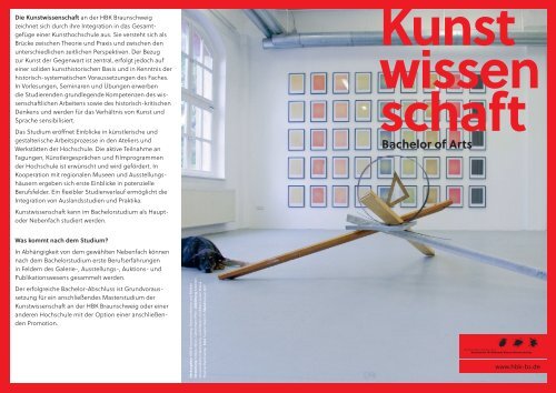 Bachelor-Studiengang Kunstwissenschaft an der HbK Braunschweig