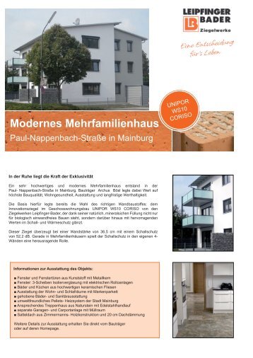 Modernes Mehrfamilienhaus - Leipfinger-Bader KG