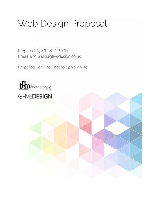 Web Design Proposal - The Photographic Angle