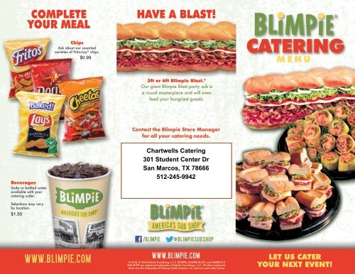 Blimpie Catering Menu