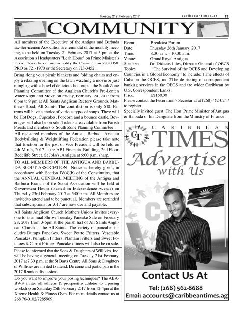 Caribbean Times 2nd Issue - Tuesday 21st February 2017