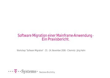 Software Migration einer Mainframe-Anwendung - Ein ... - pro et con