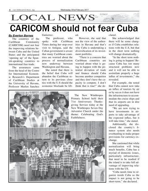 Caribbean Times 3rd Issue - Wednesday 22nd February 2017