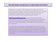 How AAC blocks manufacturers in India produce AAC blocks
