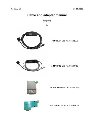 Cable and adapter manual