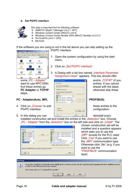 Cable and adapter manual