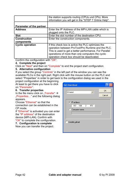 Cable and adapter manual