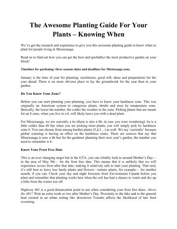 The Awesome Planting Guide For Your Plants – Knowing When