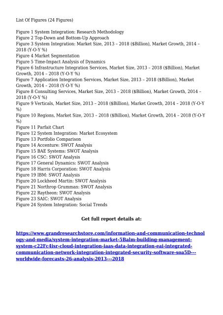 System Integration Market - Worldwide Forecasts & Analysis (2013 - 2018)