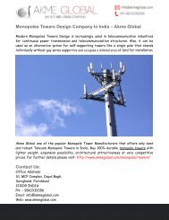 Monopoles Towers Design India