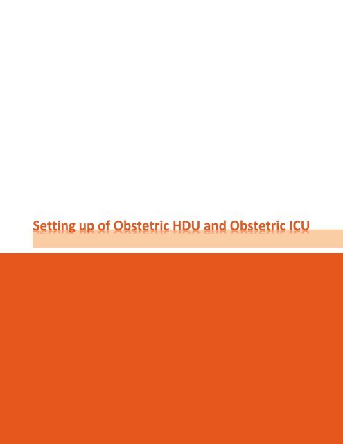 Obstetric HDU and ICU