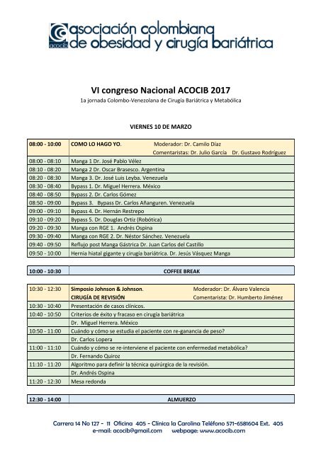VI congreso Nacional ACOCIB 2017