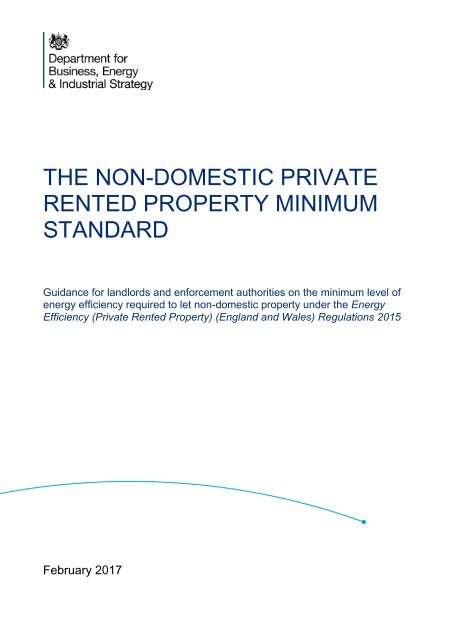 THE NON-DOMESTIC PRIVATE RENTED PROPERTY MINIMUM STANDARD