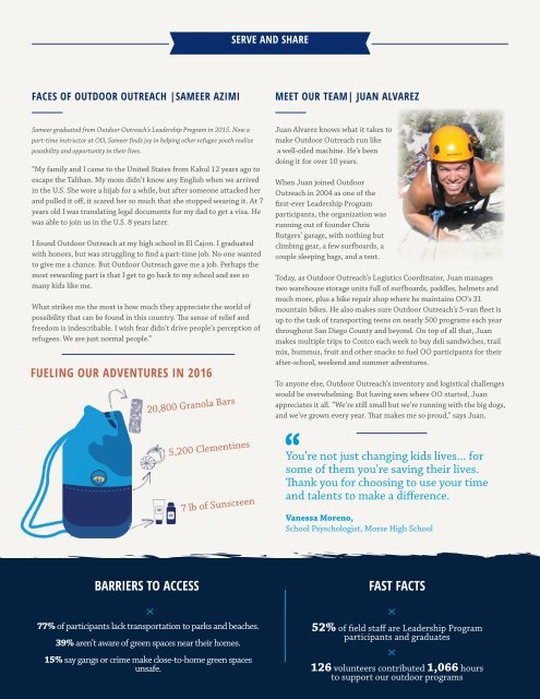 Outdoor Outreach 2016 Annual Report