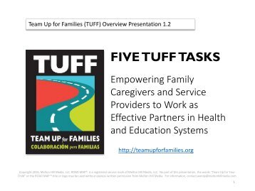 Five TUFF Tasks: Navigating Systems to Get Better Services
