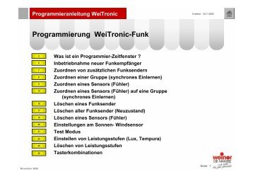 Programmieranleitung WeiTronic