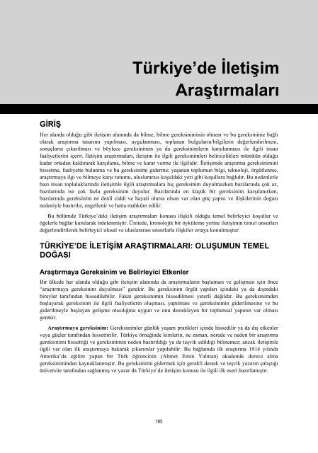 LETİŞİM KURAMLARI