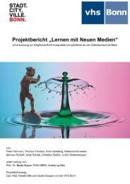 Projektbericht_Lernen mit Neuen Medien - Volkshochschule Bonn