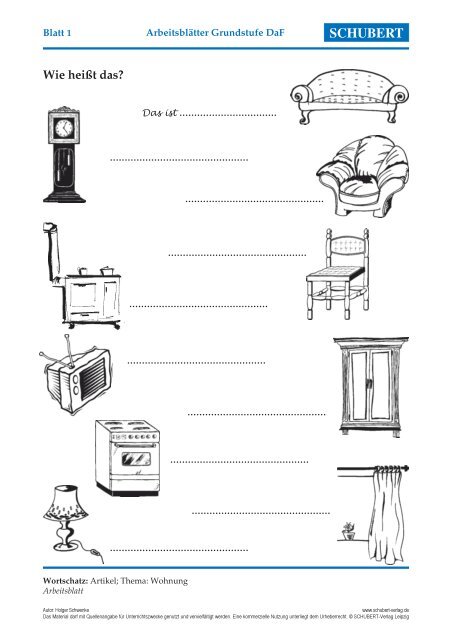 Arbeitsblätter Grundstufe DaF - SCHUBERT-Verlag