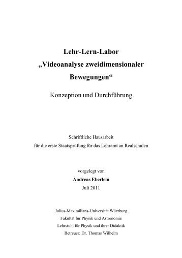 Lehr-Lern-Labor: Videoanalyse zweidimensionaler ... - Adresse