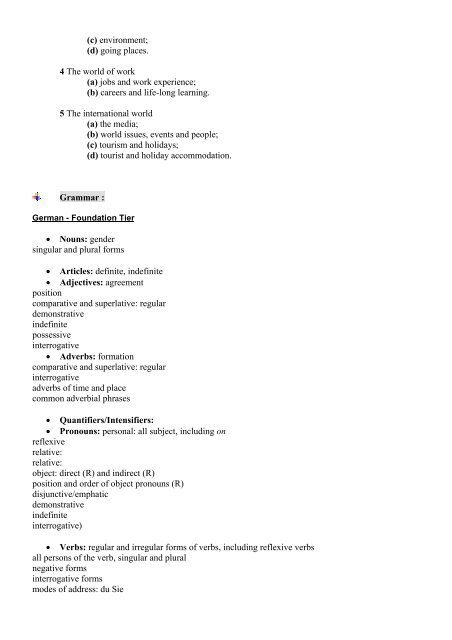 YEAR 10 & 11 GERMAN SCHEME OF WORK - SD Online Home