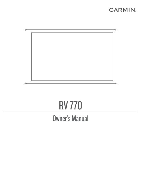 Garmin RV 770 LMT-S - Owner's Manual (PDF)