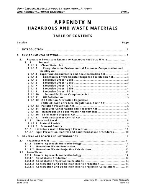 appendix n hazardous and waste materials - Broward County