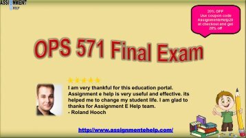 OPS 571 Operations Management Final Exam Pdf Download @ Assignment E Help