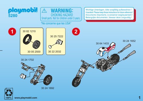 Playmobil 5280 - Notice de montage Playmobil 5280