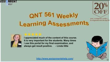 QNT 561 Weekly Learning Assessments : University of Phoenix Pdf Download through Assignment E Help