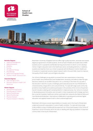 Factsheet School of Health Care