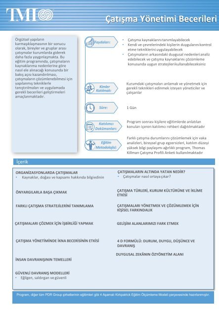 TMI Türkiye Eğitim Programları Kataloğu 2017