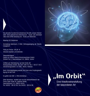 IM ORBIT Informationsflyer PDF download - Partyservice Artischock