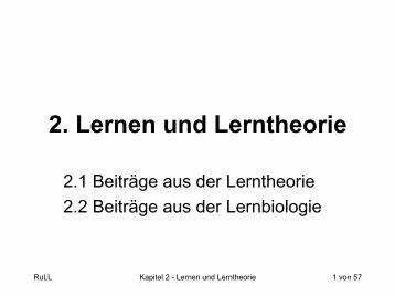 2. Lernen und Lerntheorie - VIS