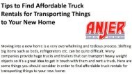 Tips to Find Affordable Truck Rentals for Transporting Things to Your New Home