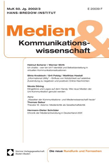 Kommunikations- wissenschaft - Medien ...