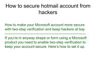 How to secure hotmail account from hackers