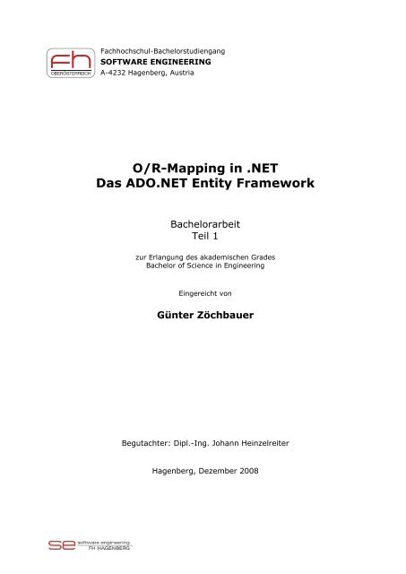 O/R-Mapping in .NET Das ADO.NET Entity Framework