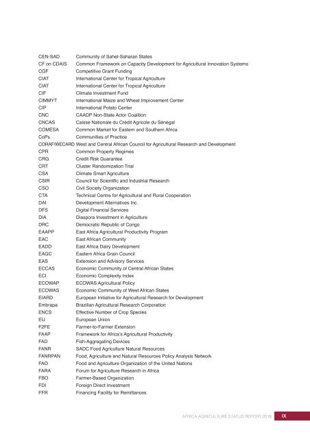 AFRICA AGRICULTURE STATUS REPORT 2016